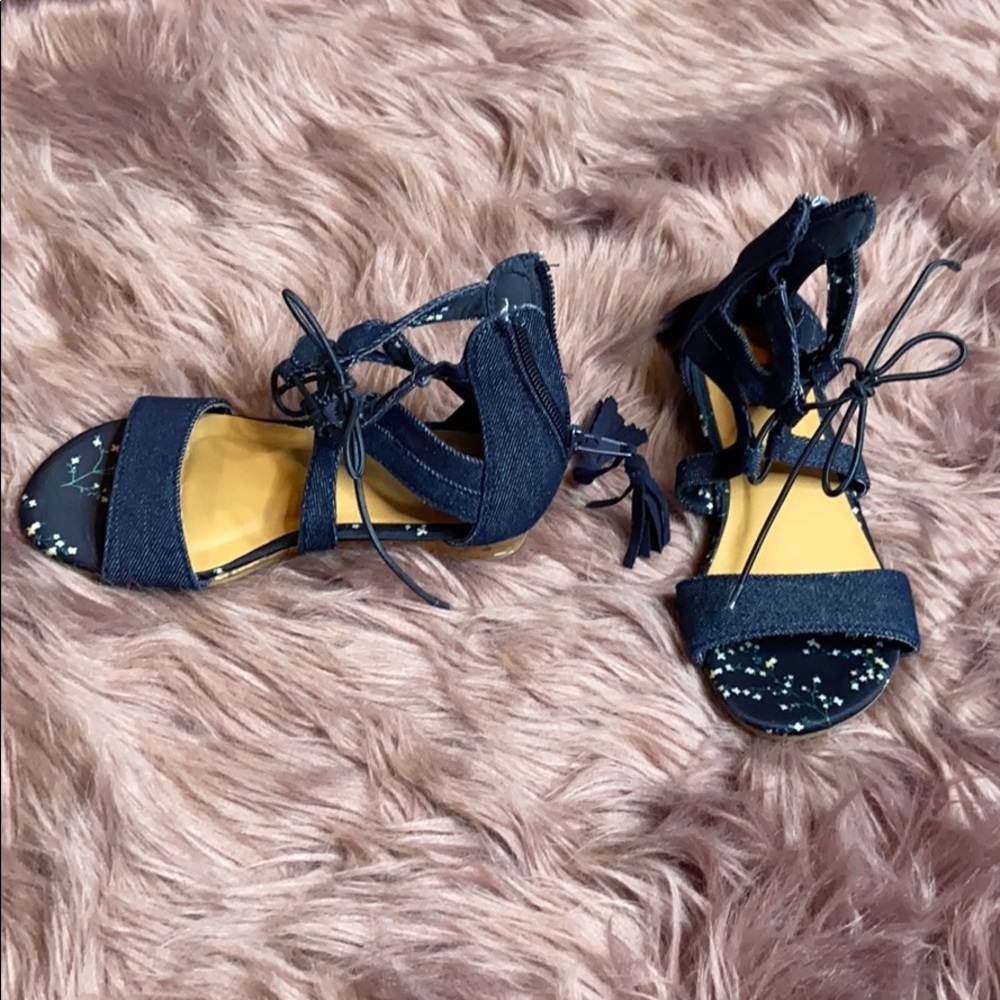 Harper Canyon girls Navy denim/fabric sandals